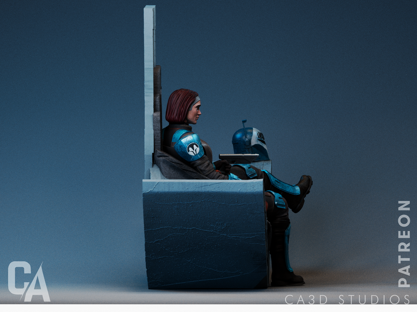 Bo-Katan Style Mandalorian Warrior Resin Kit – Unpainted 3D Printed Model Kit