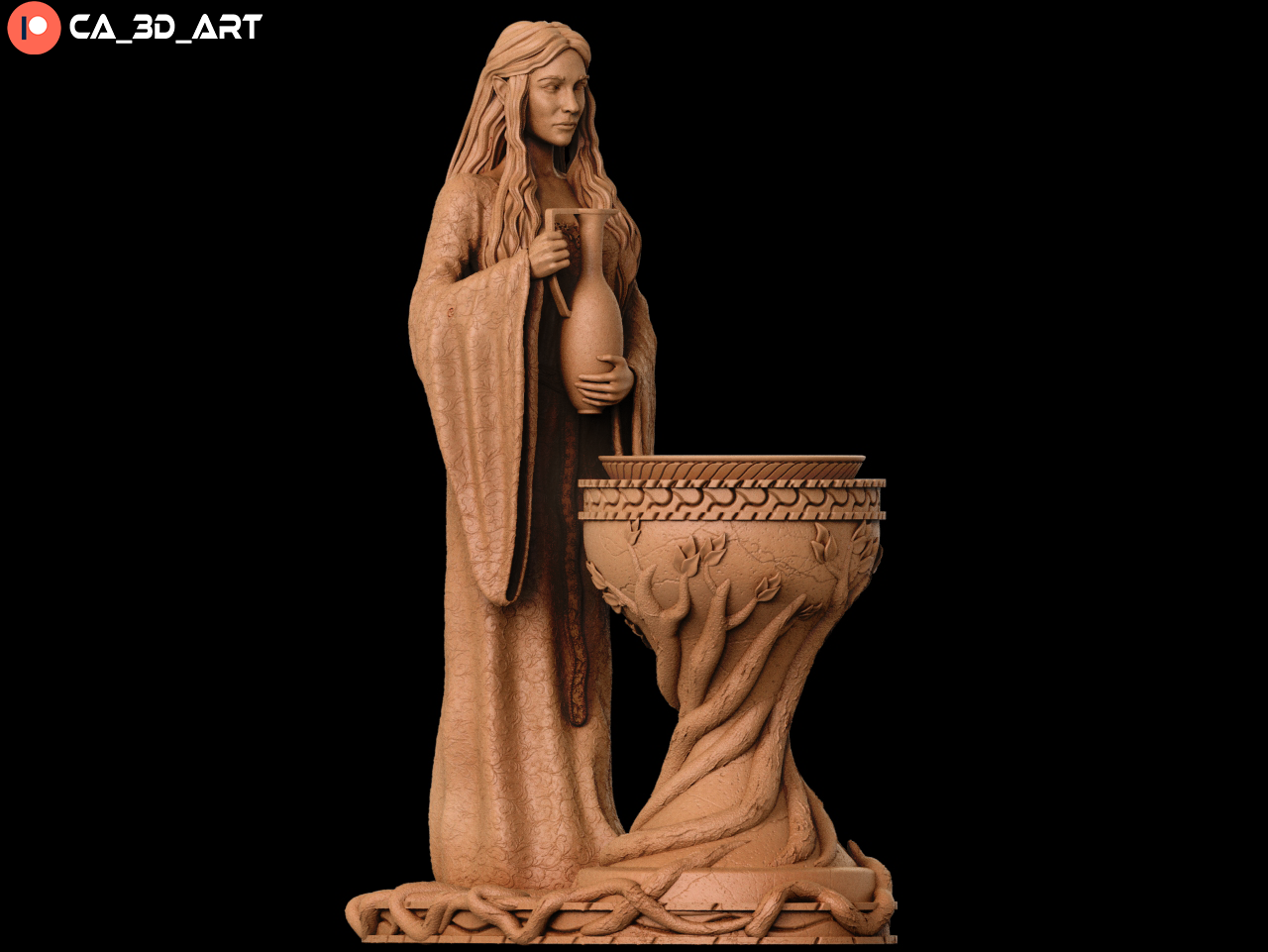 Galadriel Style Elven Queen Resin Kit – Unpainted 3D Printed Model Kit