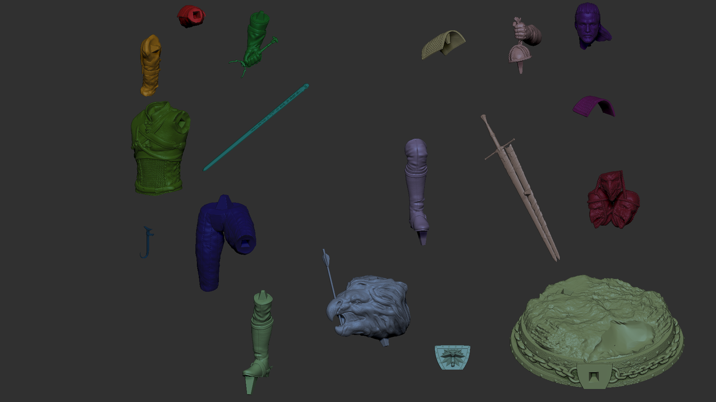 Geralt style White Wolf Hunter resin kit – Unpainted 3D Printed Model kit