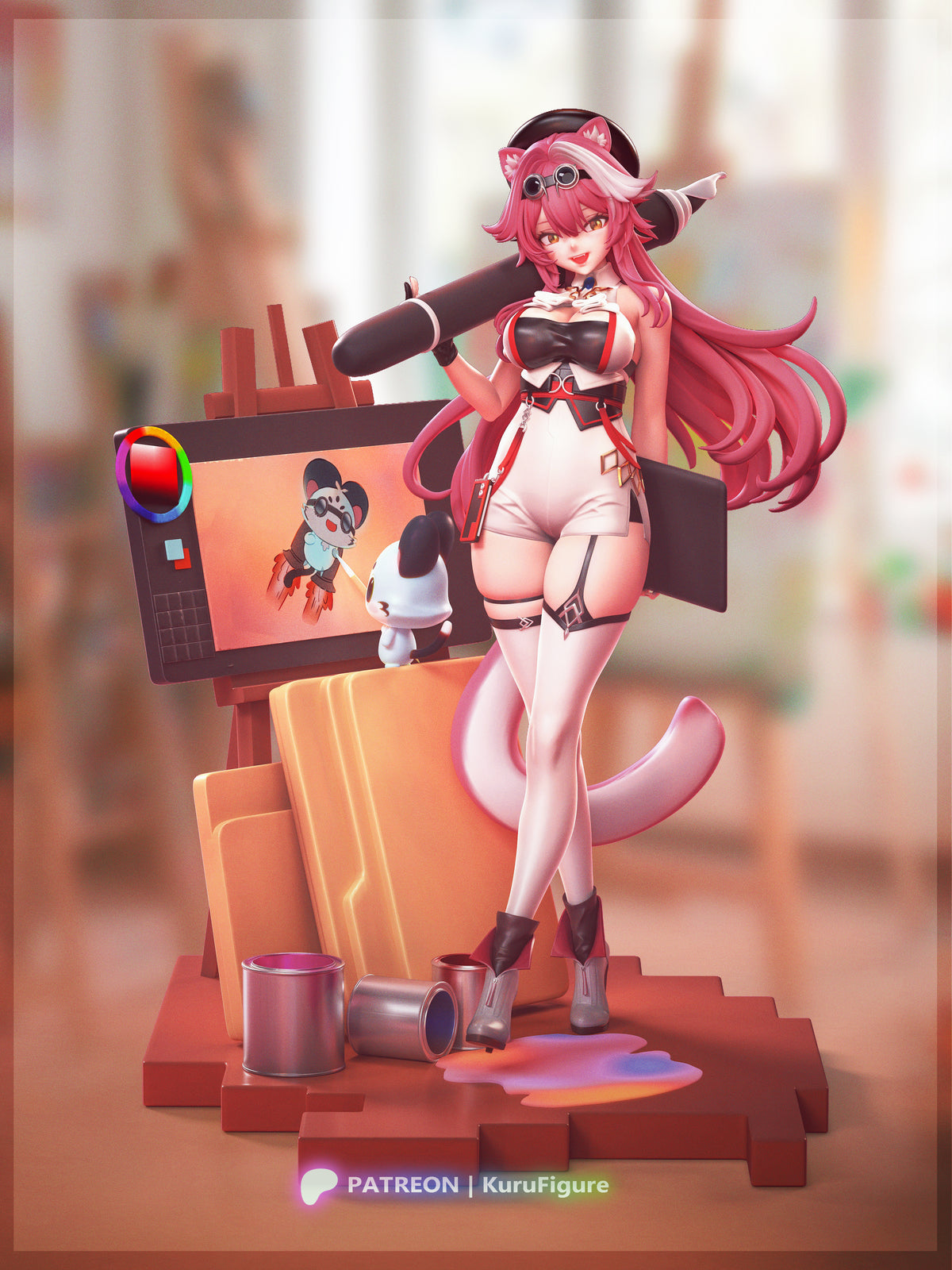 Raora Style VTuber Artist Unpainted Resin Garage Kit (1/6-1/12)