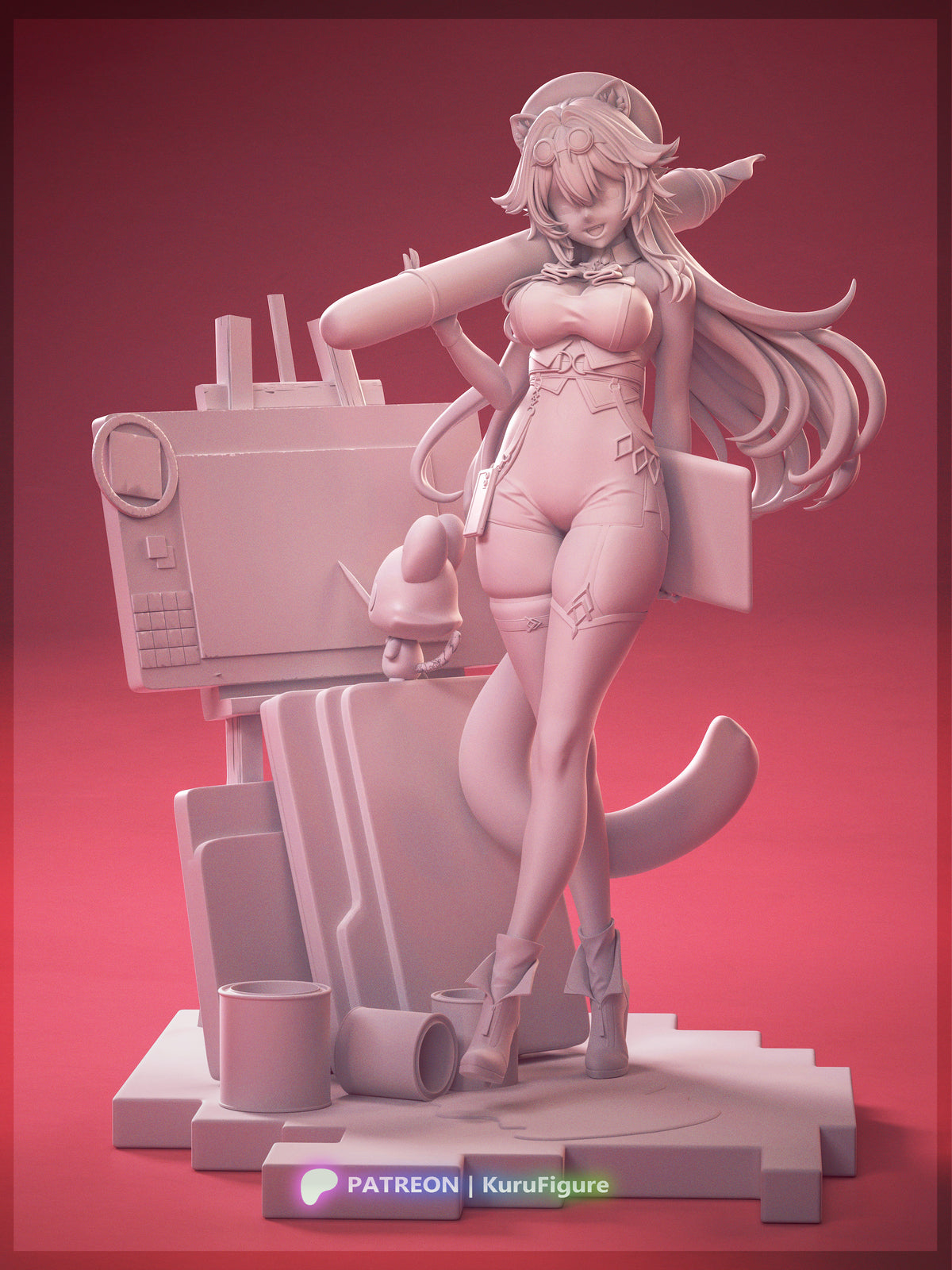 Raora Style VTuber Artist Unpainted Resin Garage Kit (1/6-1/12)