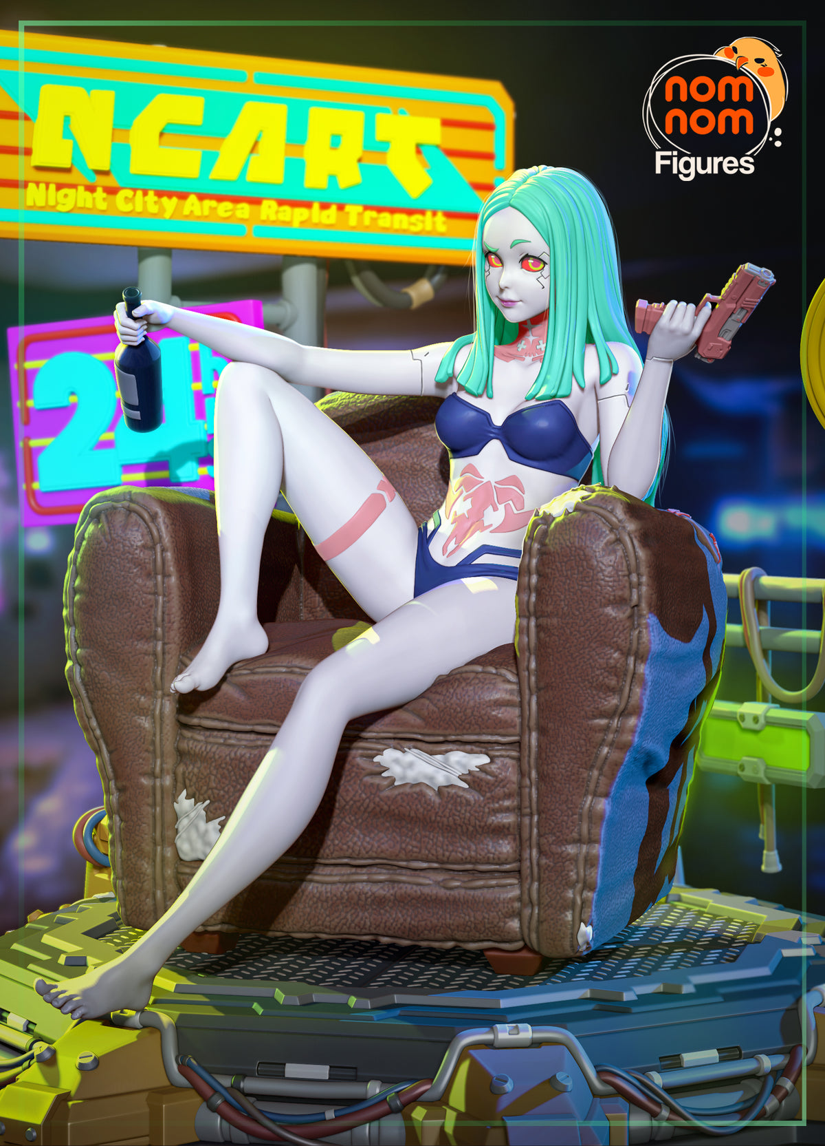 Lounging Rebecca Style Cyberpunk Unpainted Resin Garage Kit (1/6-1/12)