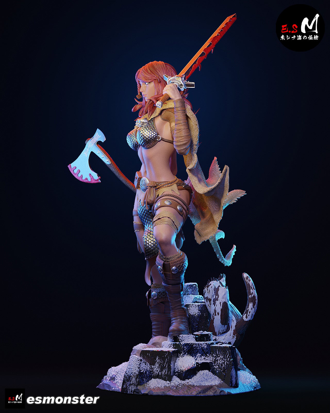 Bloodied Red Sonja Style Red Sonja Unpainted Resin Garage Kit (1/6-1/12)