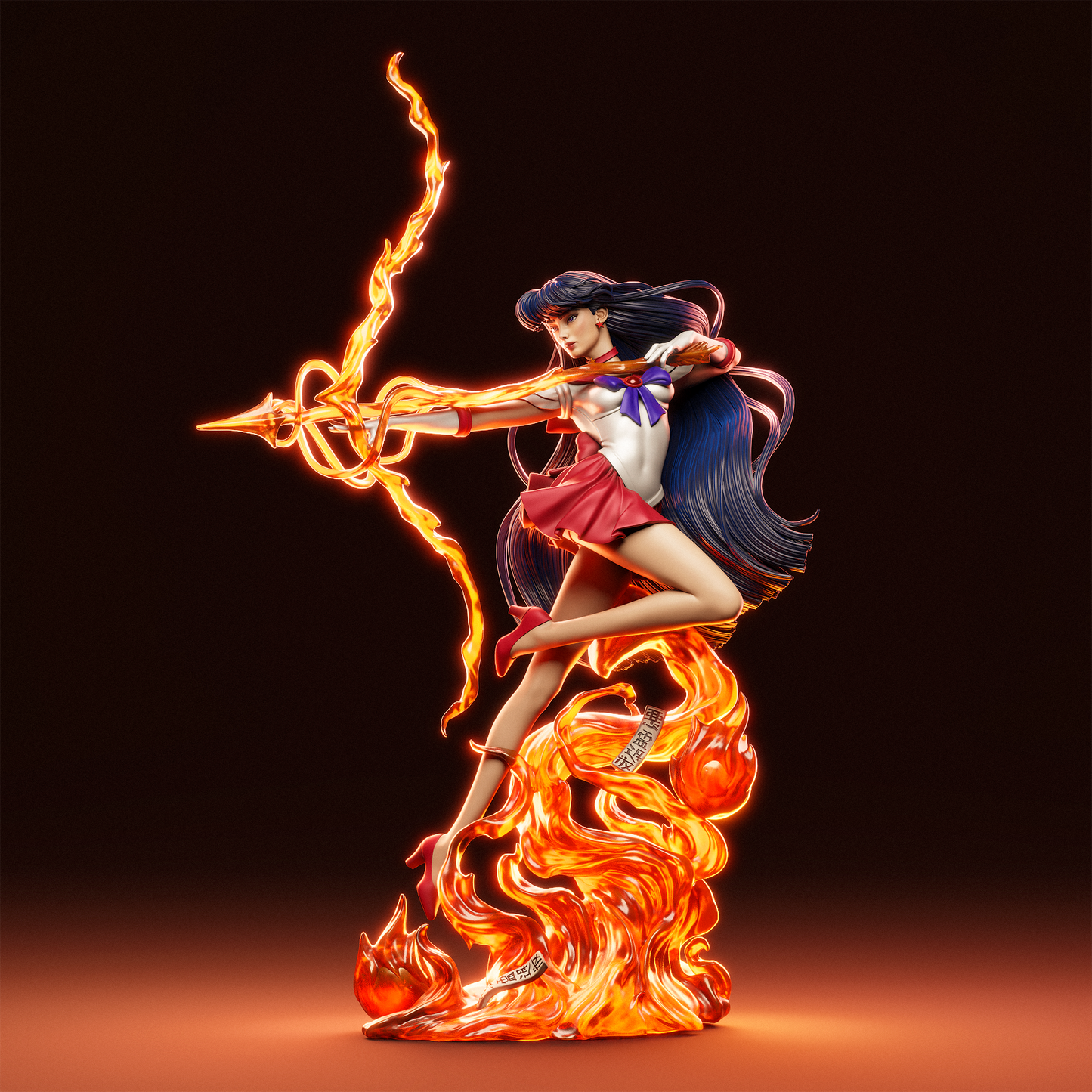 Sailor Mars style Celestial Flame Girl resin kit – Unpainted 3D Printed Model kit