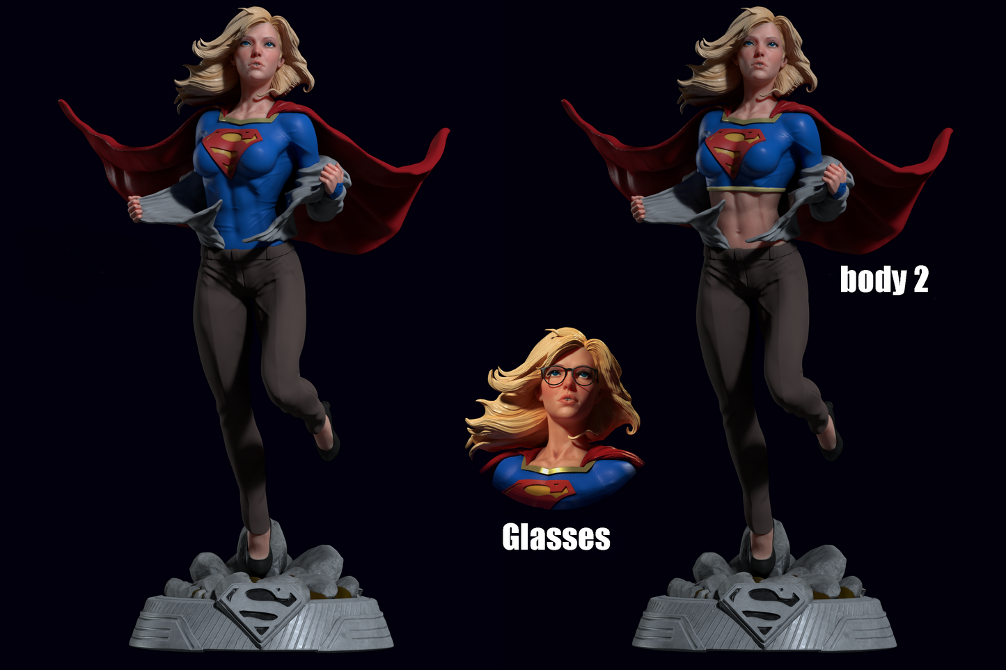Supergirl style Solar Heroine Girl resin kit – Unpainted 3D Printed Model kit