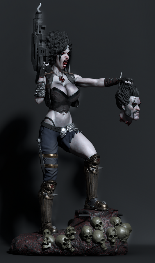 Lady Lobo KIT Frag Queen Girl resin kit – Unpainted 3D Printed Model kit