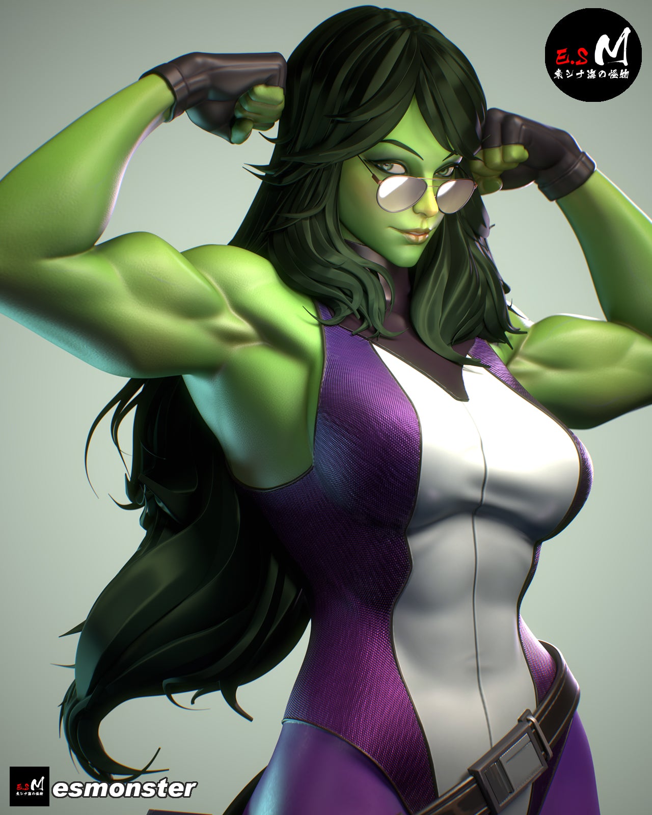 She-Hulk Flexing Style Marvel Unpainted Resin Garage Model Kit (1/6-1/12)