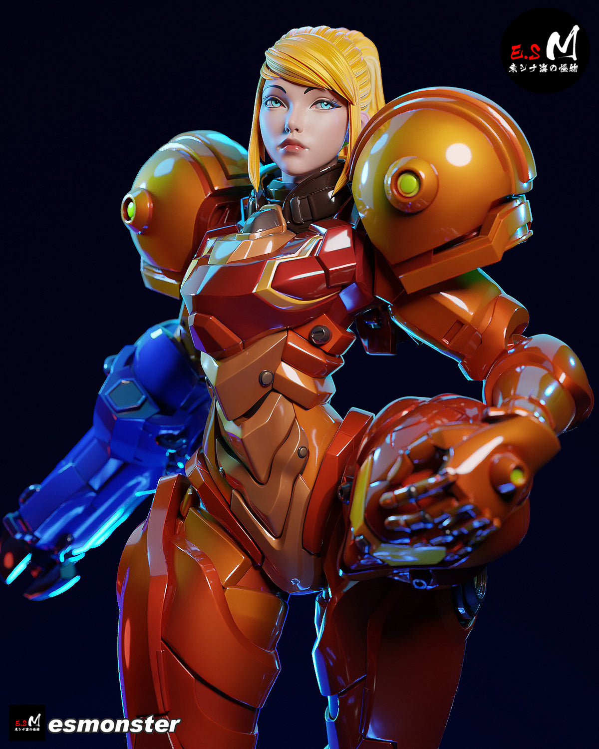 Armored Samus Style Metroid Unpainted Resin Garage Model Kit (1/6-1/12)