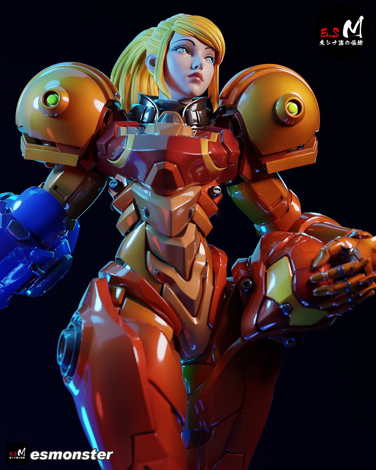 Armored Samus Style Metroid Unpainted Resin Garage Model Kit (1/6-1/12)