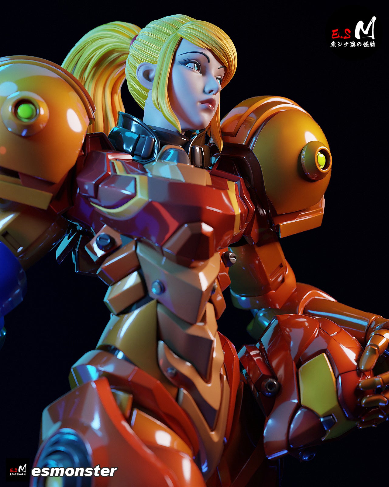 Armored Samus Style Metroid Unpainted Resin Garage Model Kit (1/6-1/12)