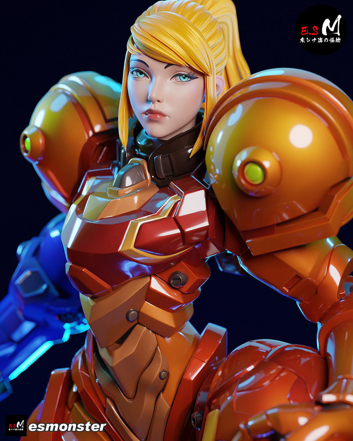 Armored Samus Style Metroid Unpainted Resin Garage Model Kit (1/6-1/12)