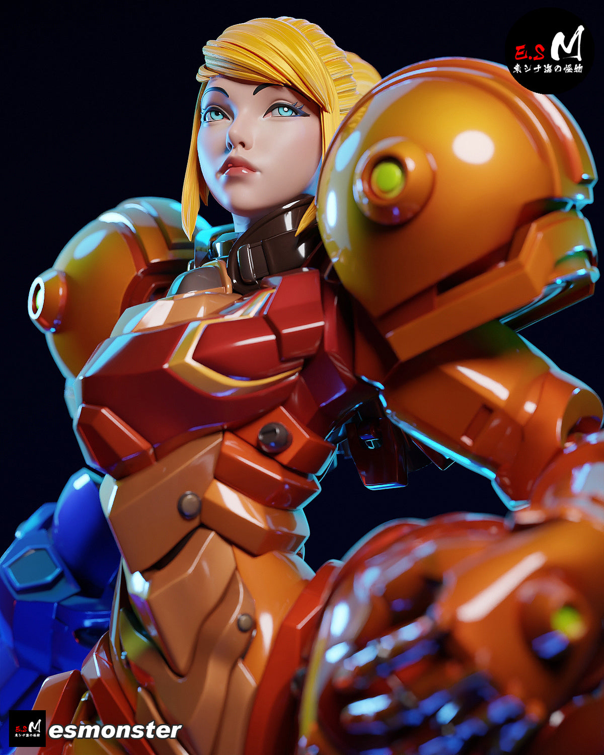 Armored Samus Style Metroid Unpainted Resin Garage Model Kit (1/6-1/12)