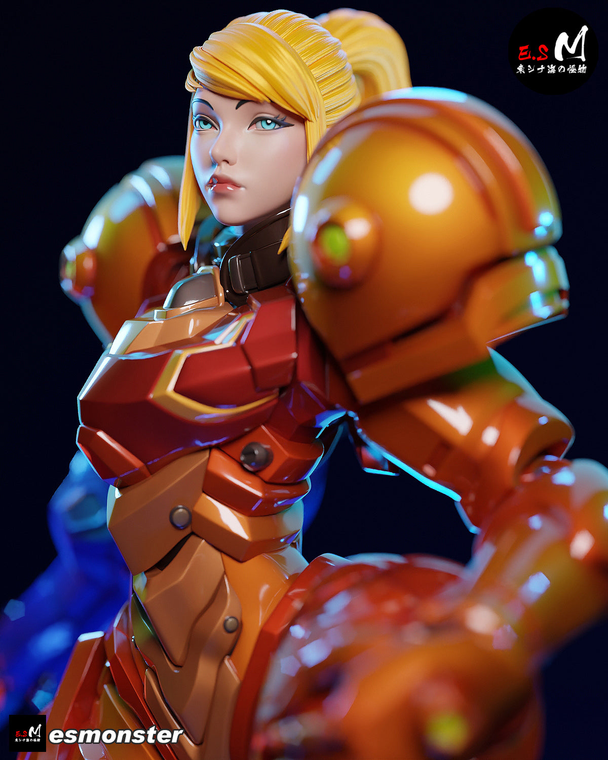 Armored Samus Style Metroid Unpainted Resin Garage Model Kit (1/6-1/12)