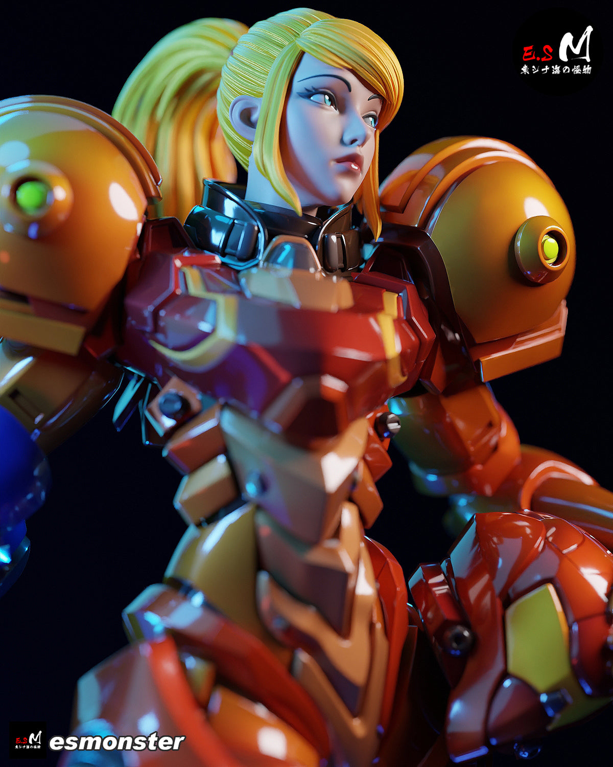 Armored Samus Style Metroid Unpainted Resin Garage Model Kit (1/6-1/12)
