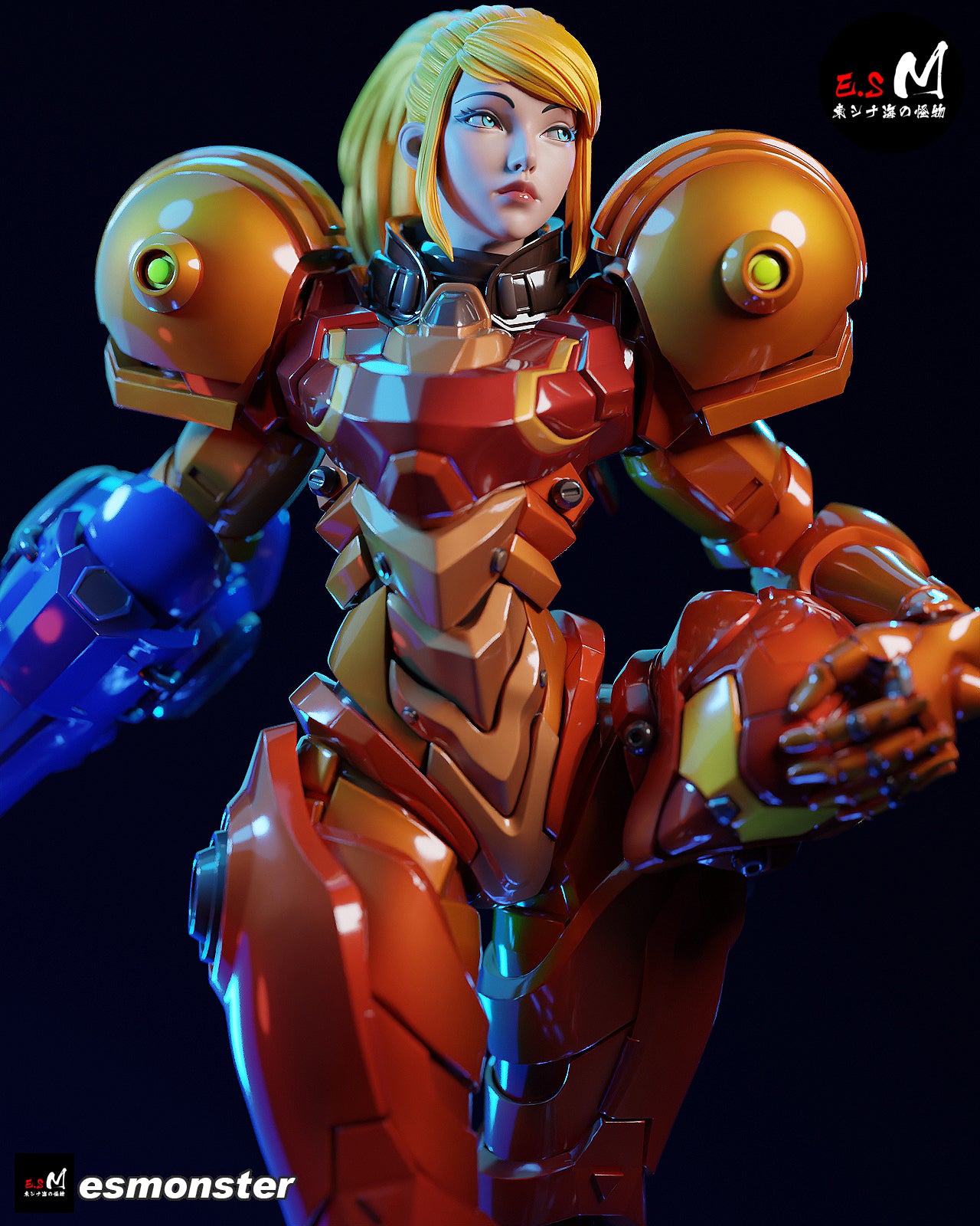 Armored Samus Style Metroid Unpainted Resin Garage Model Kit (1/6-1/12)