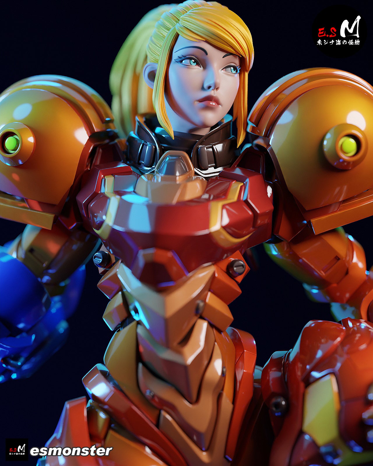 Armored Samus Style Metroid Unpainted Resin Garage Model Kit (1/6-1/12)