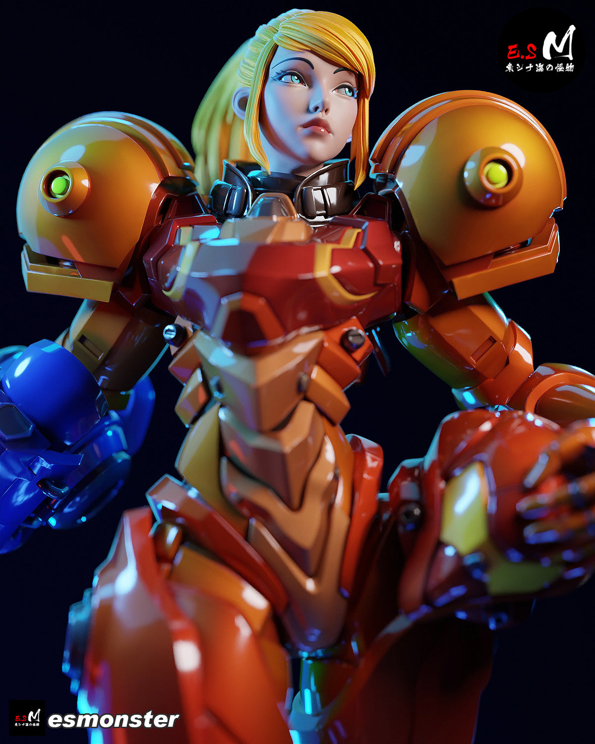 Armored Samus Style Metroid Unpainted Resin Garage Model Kit (1/6-1/12)