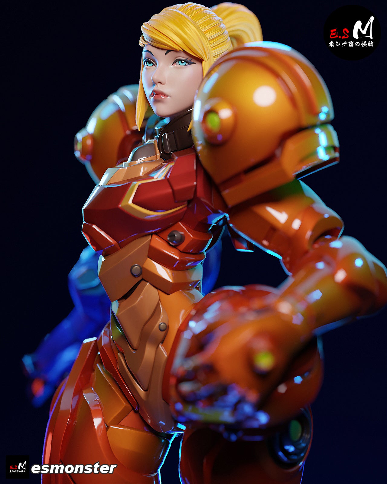 Armored Samus Style Metroid Unpainted Resin Garage Model Kit (1/6-1/12)