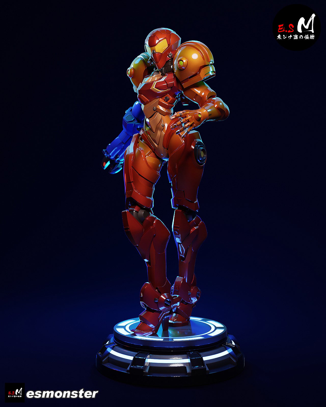 Armored Samus Style Metroid Unpainted Resin Garage Model Kit (1/6-1/12)
