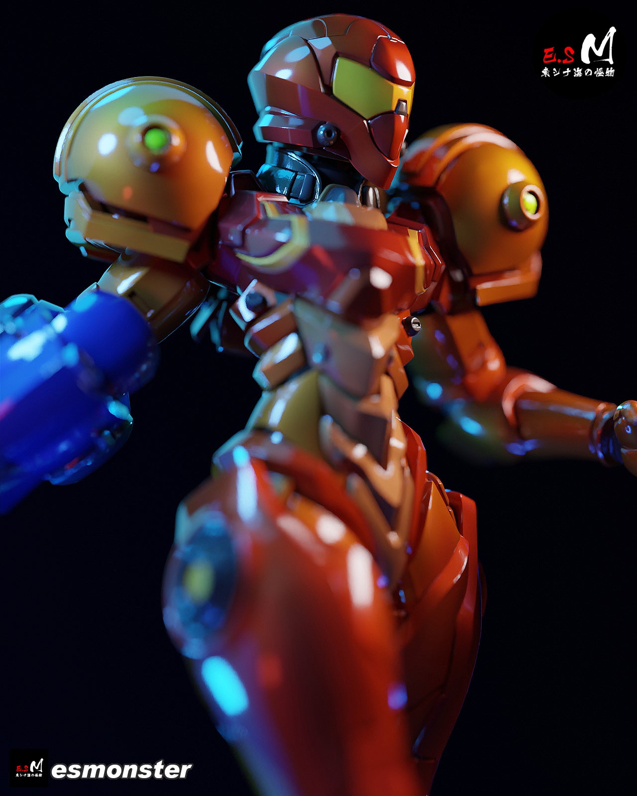 Armored Samus Style Metroid Unpainted Resin Garage Model Kit (1/6-1/12)