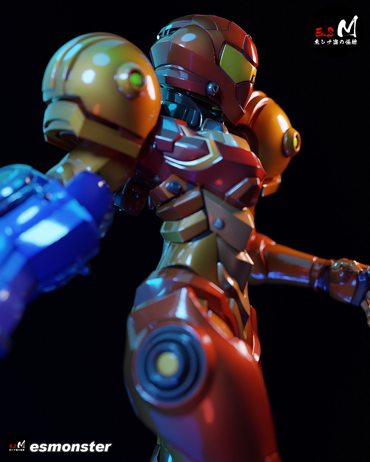 Armored Samus Style Metroid Unpainted Resin Garage Model Kit (1/6-1/12)