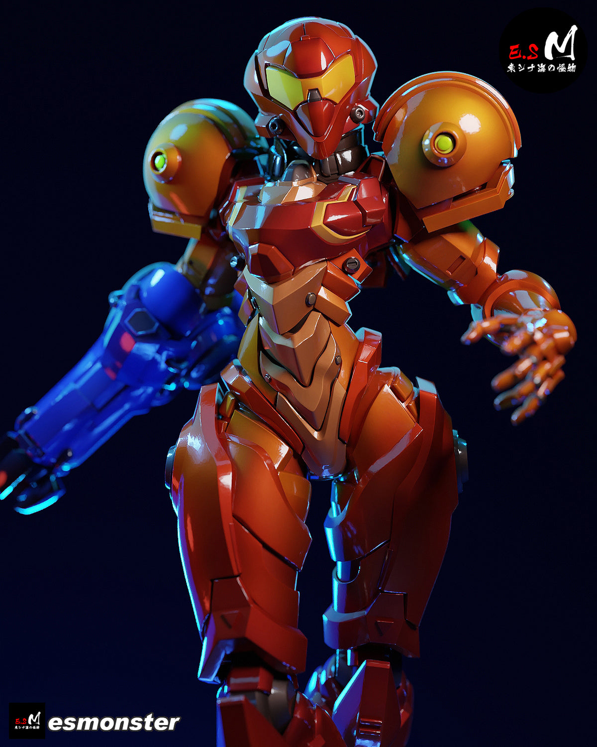 Armored Samus Style Metroid Unpainted Resin Garage Model Kit (1/6-1/12)