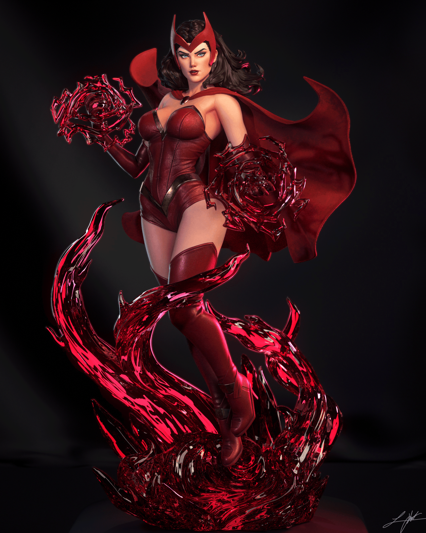Scarlet Witch Power Style Marvel Unpainted Resin Garage Model Kit (1/6-1/12)