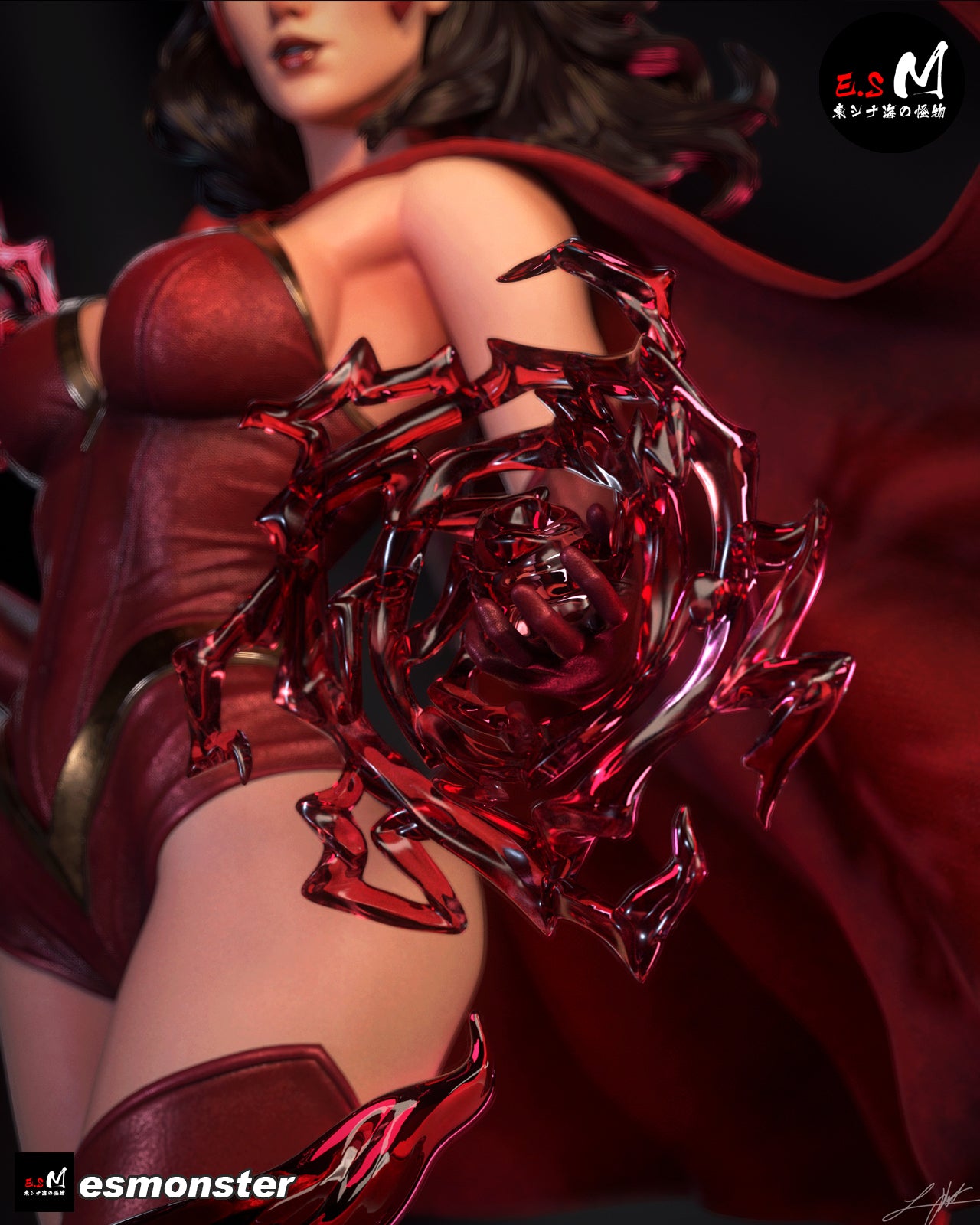 Scarlet Witch Power Style Marvel Unpainted Resin Garage Model Kit (1/6-1/12)