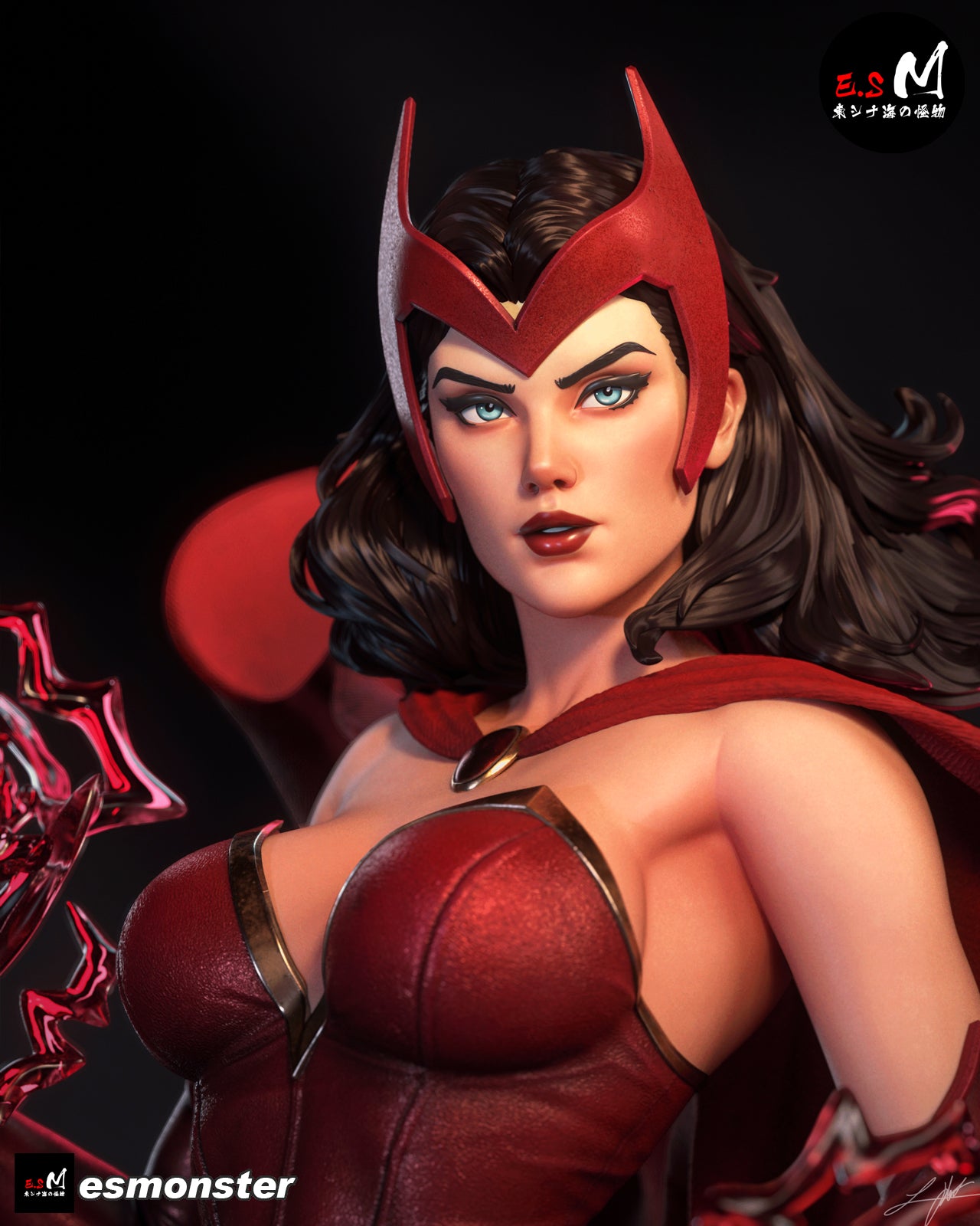 Scarlet Witch Power Style Marvel Unpainted Resin Garage Model Kit (1/6-1/12)