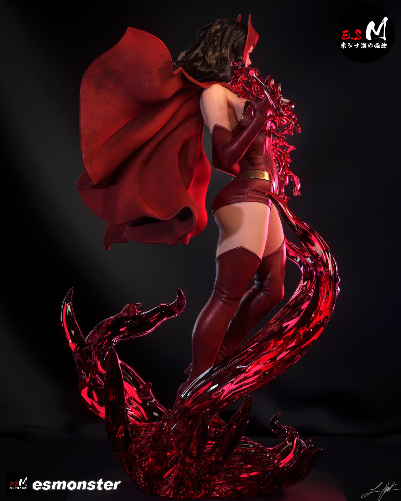 Scarlet Witch Power Style Marvel Unpainted Resin Garage Model Kit (1/6-1/12)