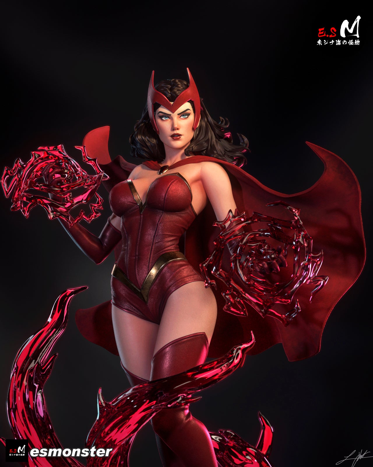 Scarlet Witch Power Style Marvel Unpainted Resin Garage Model Kit (1/6-1/12)