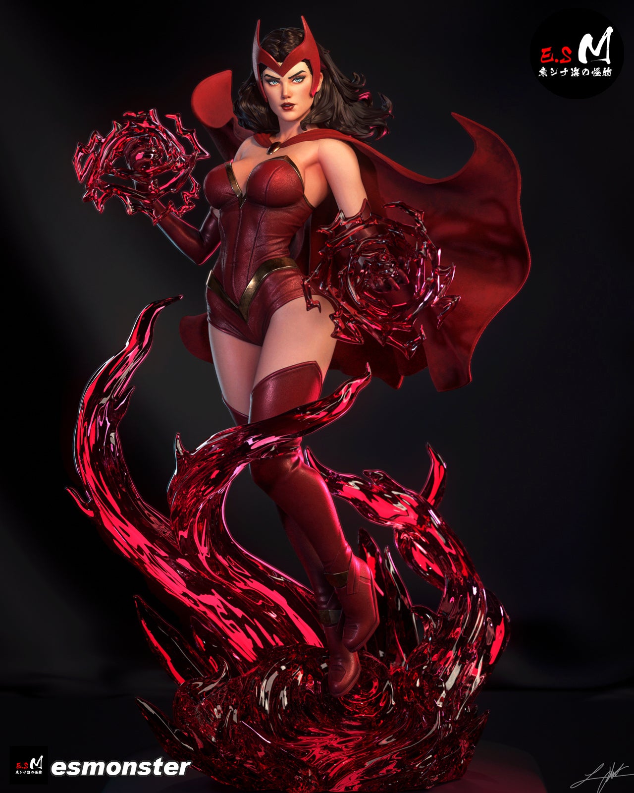 Scarlet Witch Power Style Marvel Unpainted Resin Garage Model Kit (1/6-1/12)