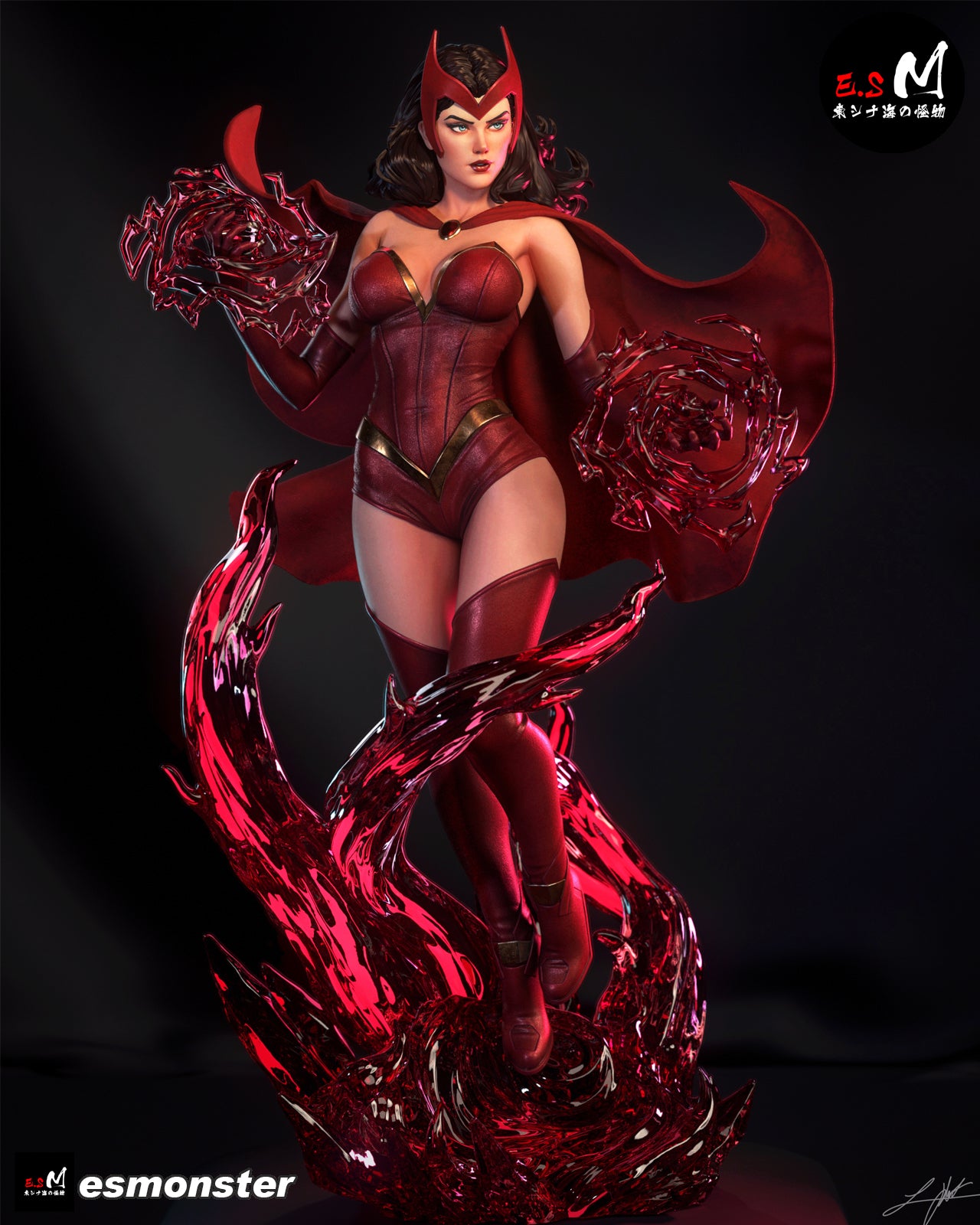 Scarlet Witch Power Style Marvel Unpainted Resin Garage Model Kit (1/6-1/12)