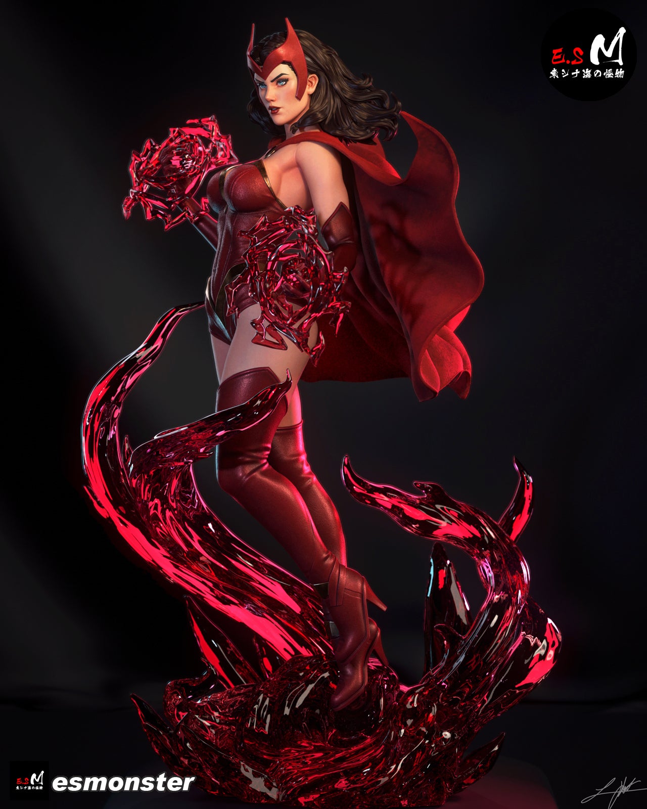 Scarlet Witch Power Style Marvel Unpainted Resin Garage Model Kit (1/6-1/12)