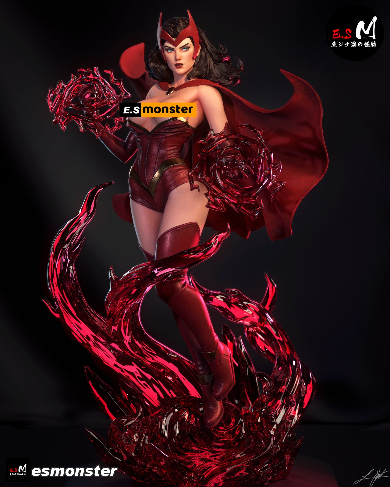 Scarlet Witch Power Style Marvel Unpainted Resin Garage Model Kit (1/6-1/12)