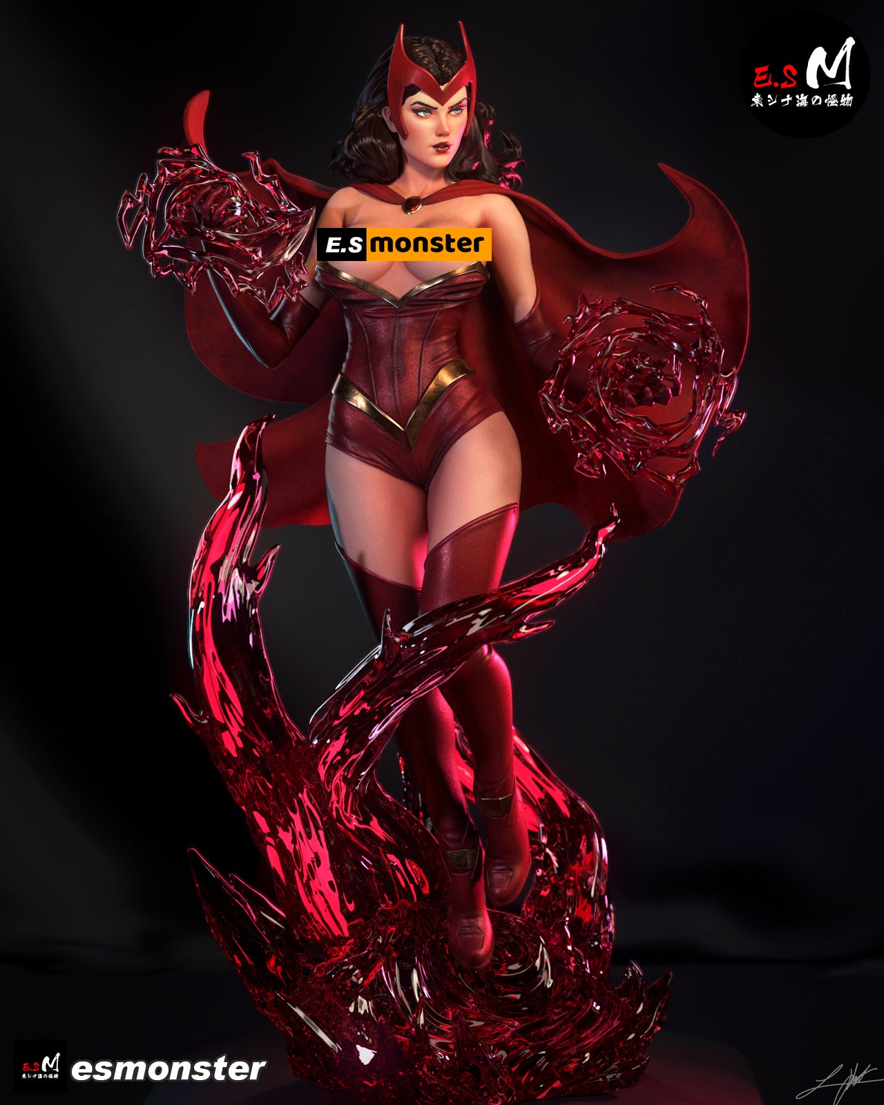 Scarlet Witch Power Style Marvel Unpainted Resin Garage Model Kit (1/6-1/12)