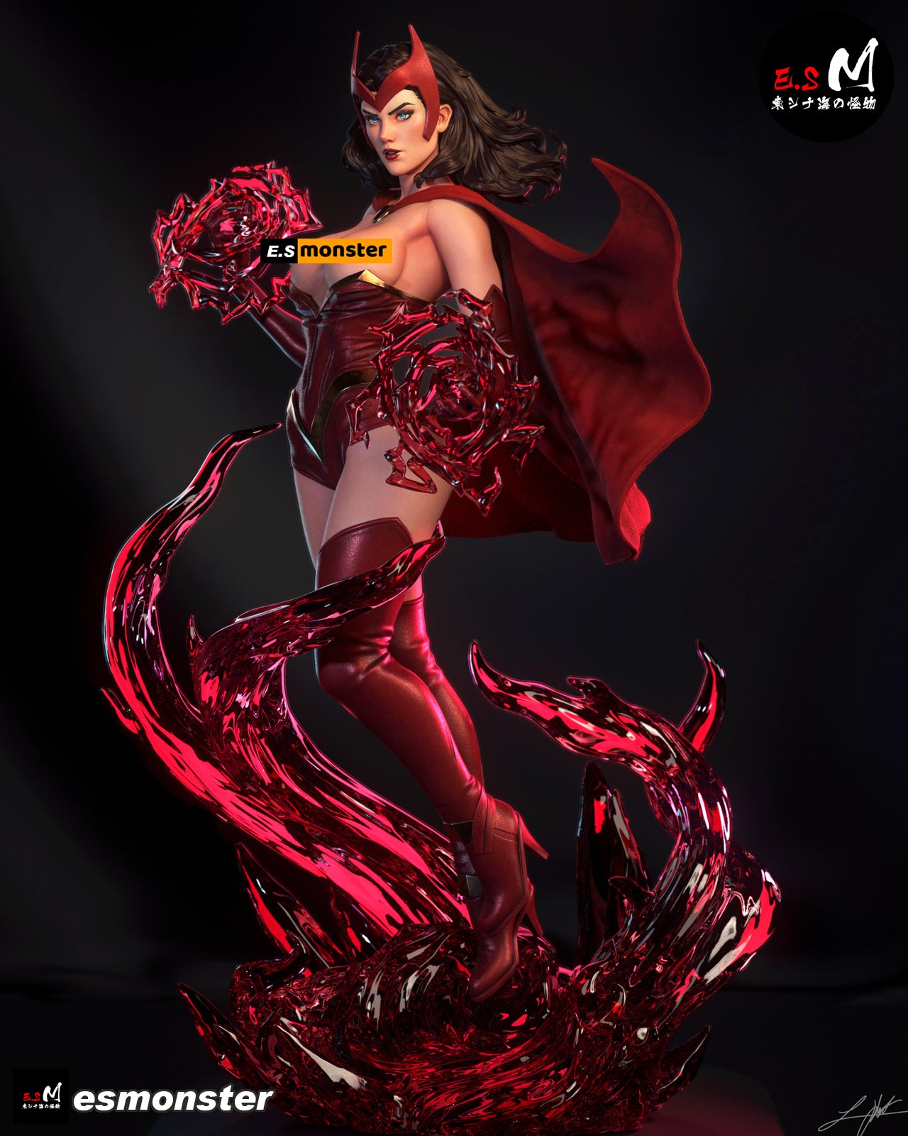 Scarlet Witch Power Style Marvel Unpainted Resin Garage Model Kit (1/6-1/12)