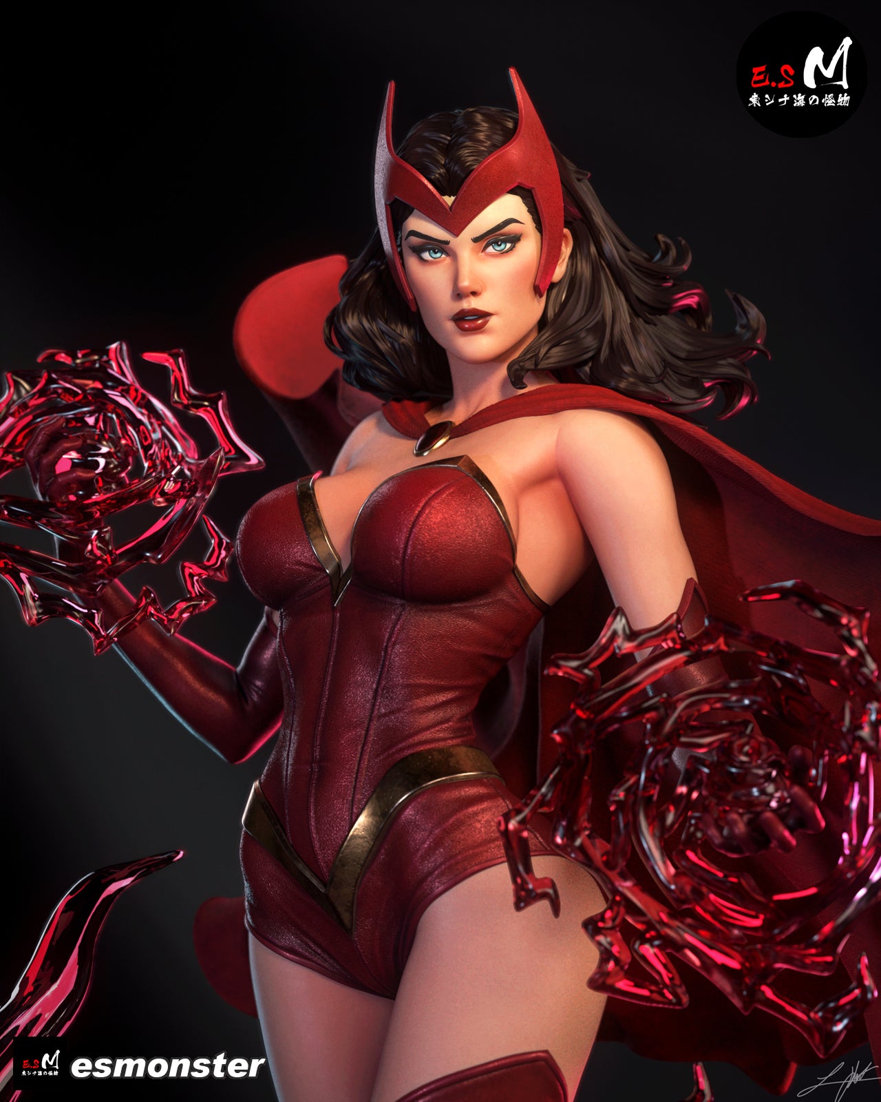 Scarlet Witch Power Style Marvel Unpainted Resin Garage Model Kit (1/6-1/12)