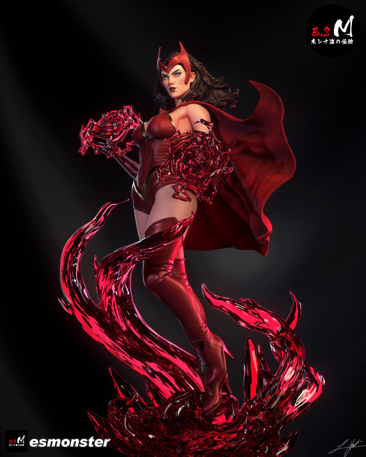 Scarlet Witch Power Style Marvel Unpainted Resin Garage Model Kit (1/6-1/12)