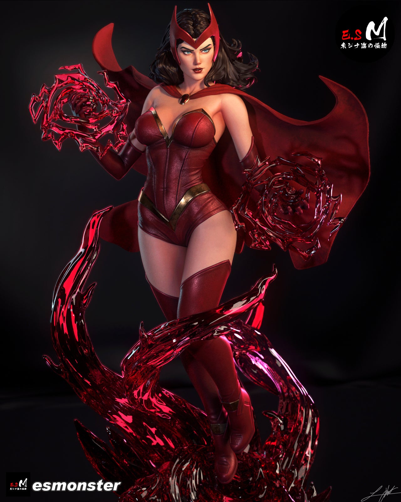 Scarlet Witch Power Style Marvel Unpainted Resin Garage Model Kit (1/6-1/12)