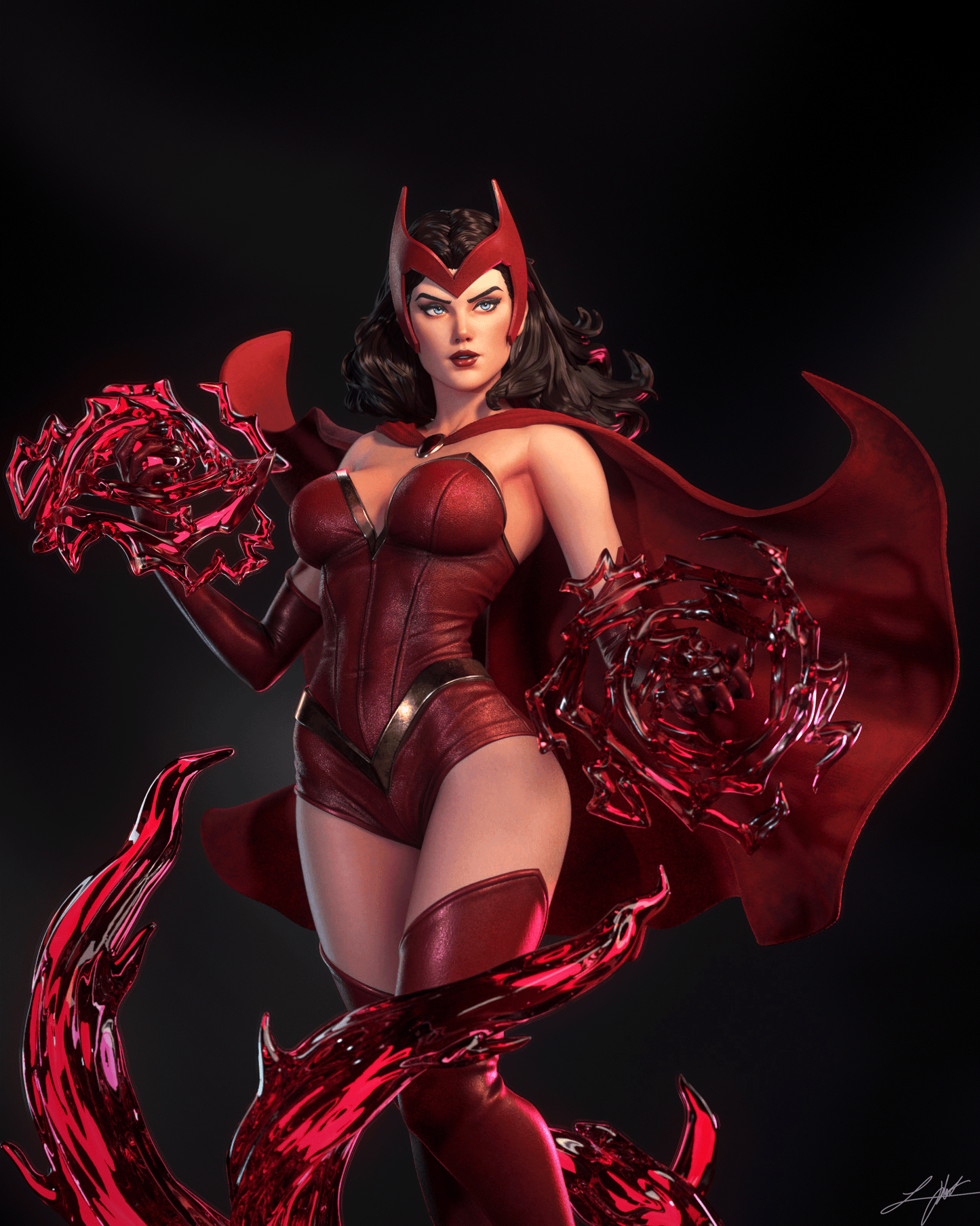 Scarlet Witch Power Style Marvel Unpainted Resin Garage Model Kit (1/6-1/12)