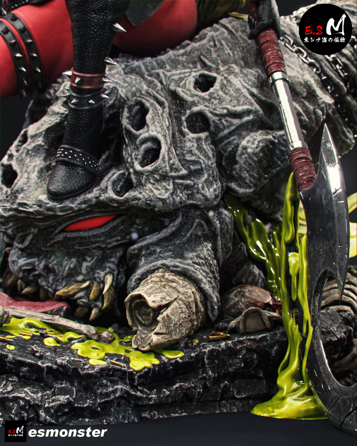 Scorched Alien Head Style Comic Unpainted Resin Garage Model Kit (1/6-1/12)