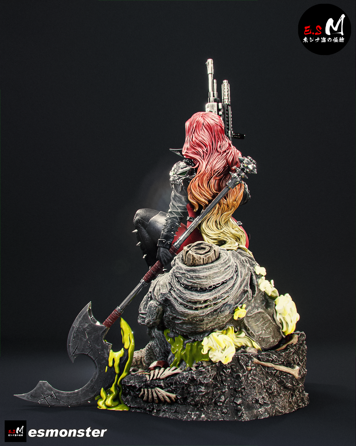 Scorched Alien Head Style Comic Unpainted Resin Garage Model Kit (1/6-1/12)