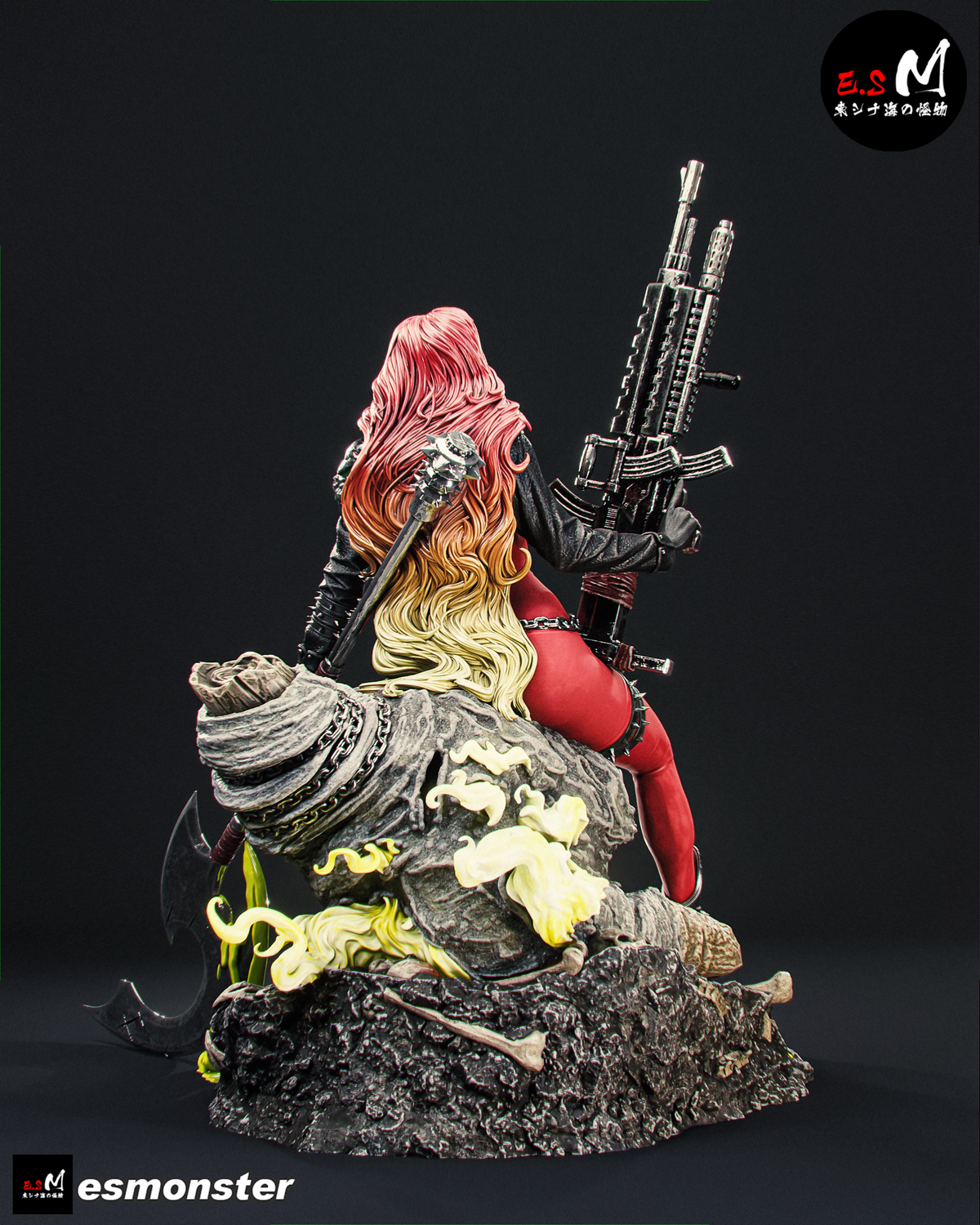 Scorched Alien Head Style Comic Unpainted Resin Garage Model Kit (1/6-1/12)