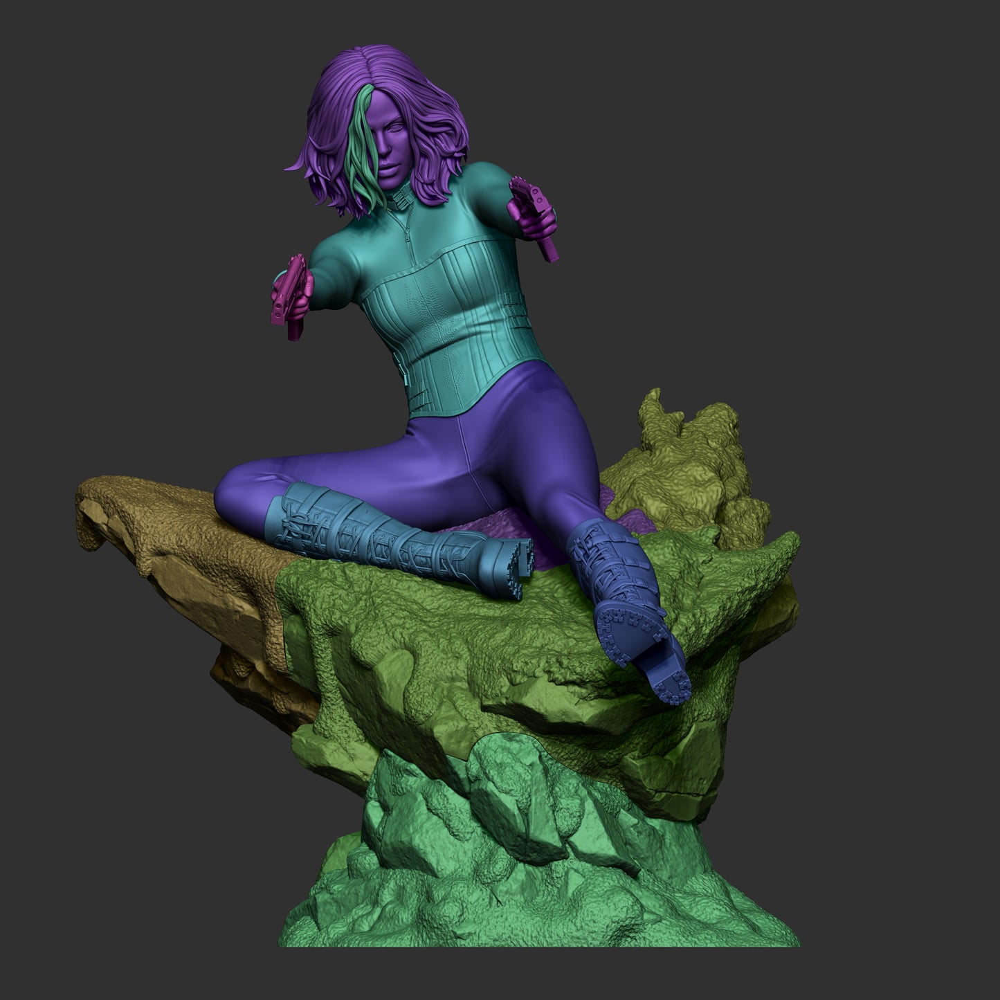 Selene Style Vampire Huntress – Unpainted 3D Printed Model Kit