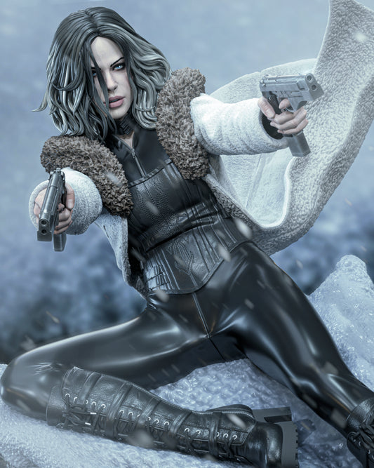 Selene Style Vampire Huntress – Unpainted 3D Printed Model Kit