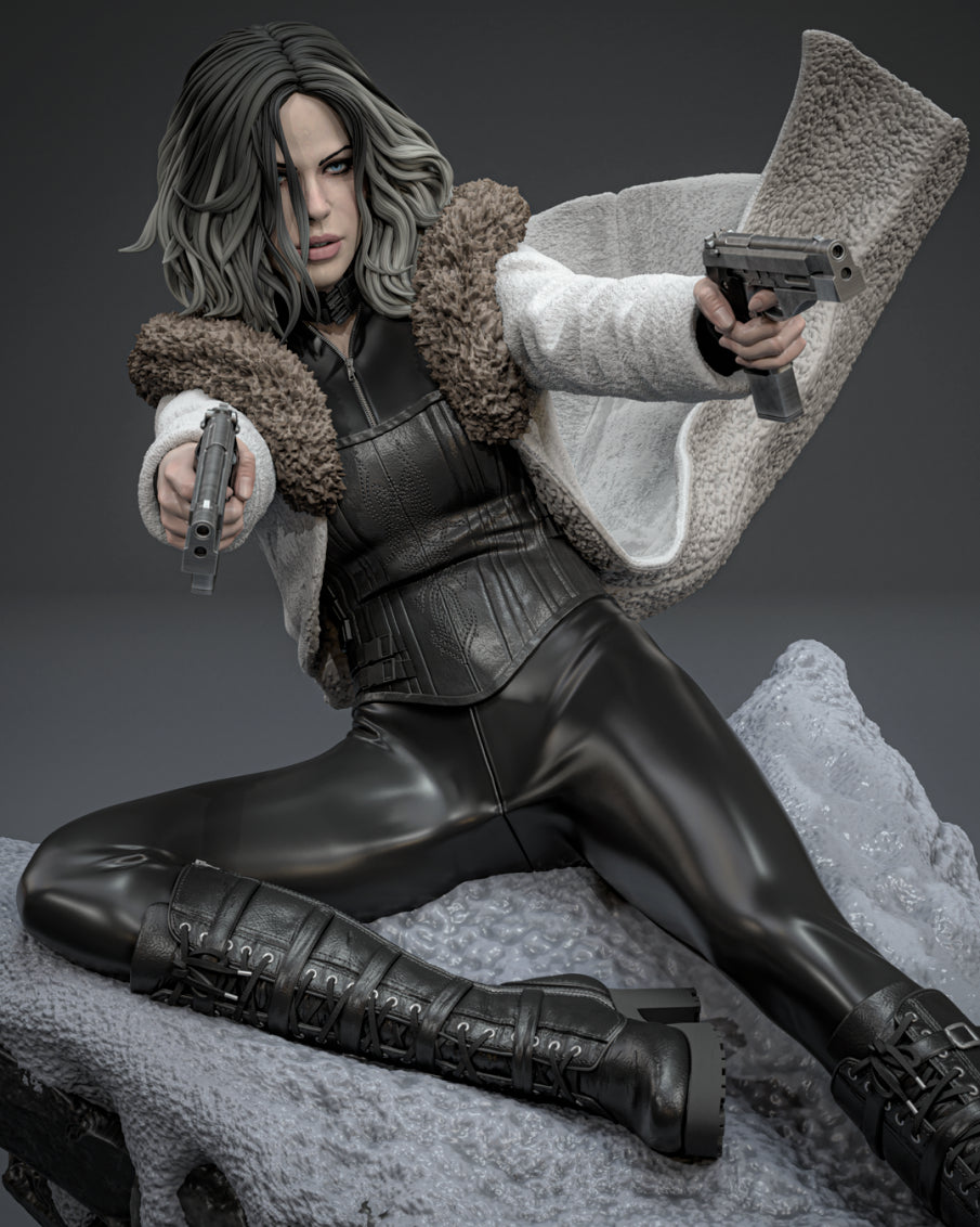 Selene Style Vampire Huntress – Unpainted 3D Printed Model Kit