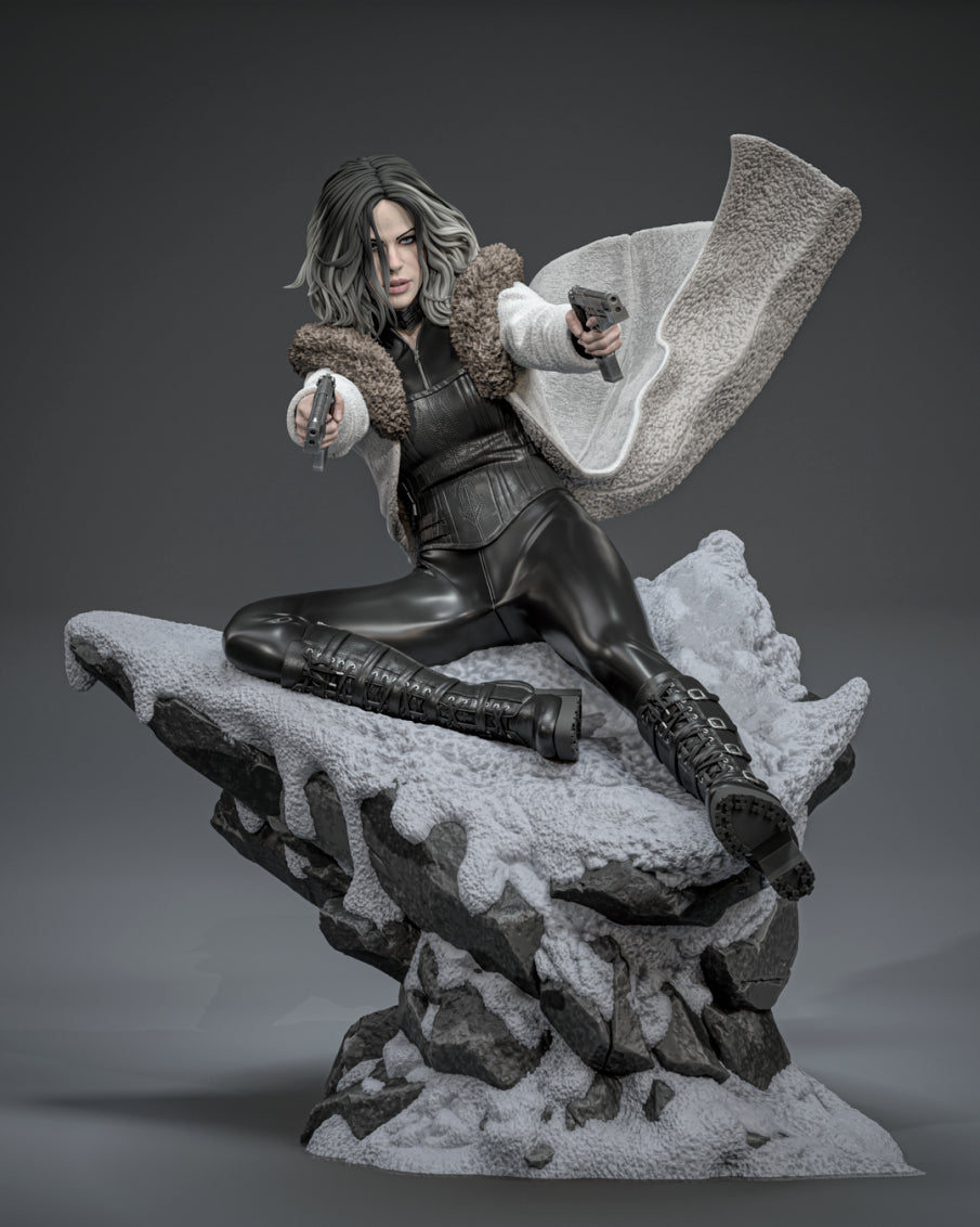 Selene Style Vampire Huntress – Unpainted 3D Printed Model Kit