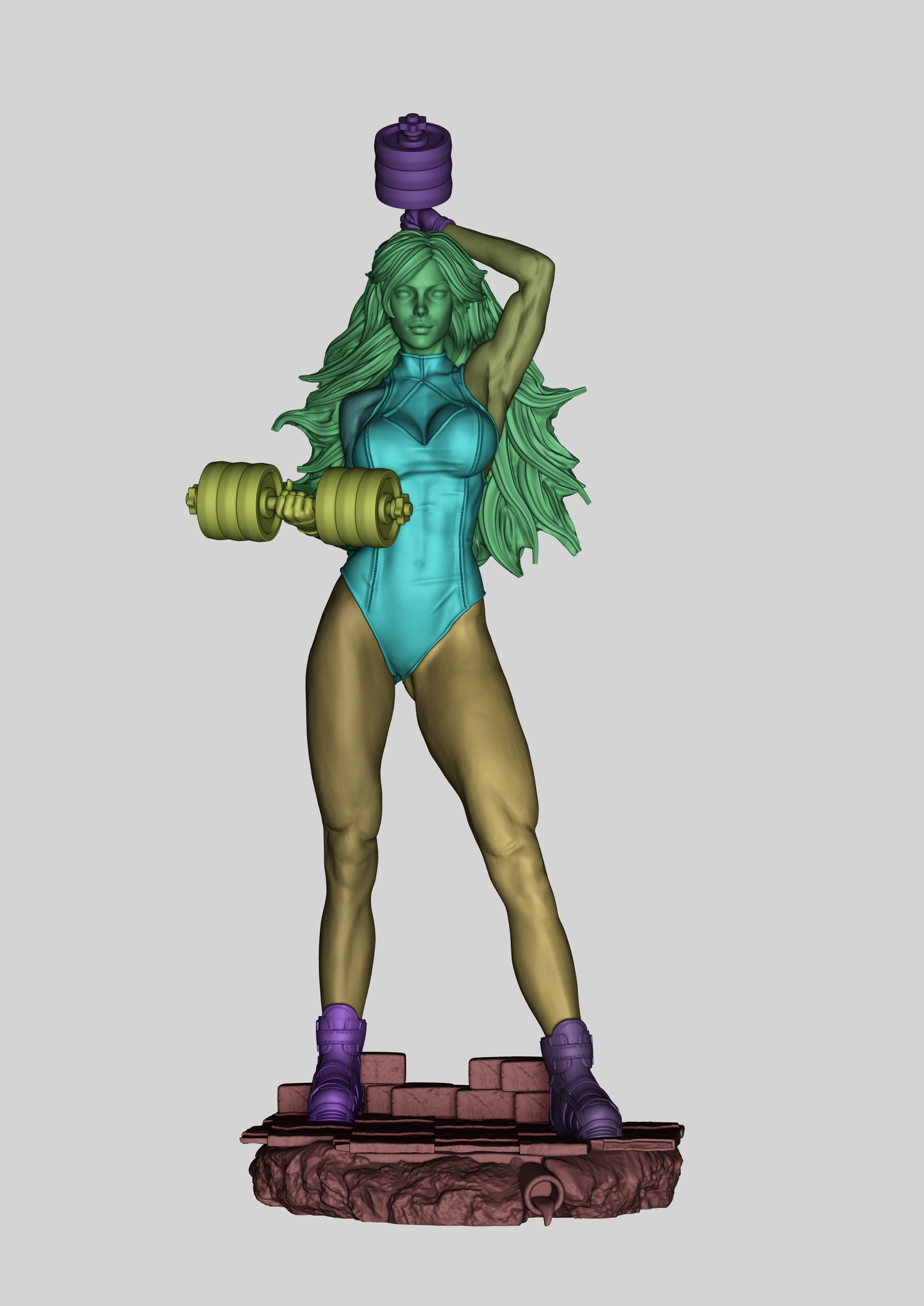 She-Hulk Style Powerlifting Heroine Resin Kit – Unpainted 3D Printed Model Kit