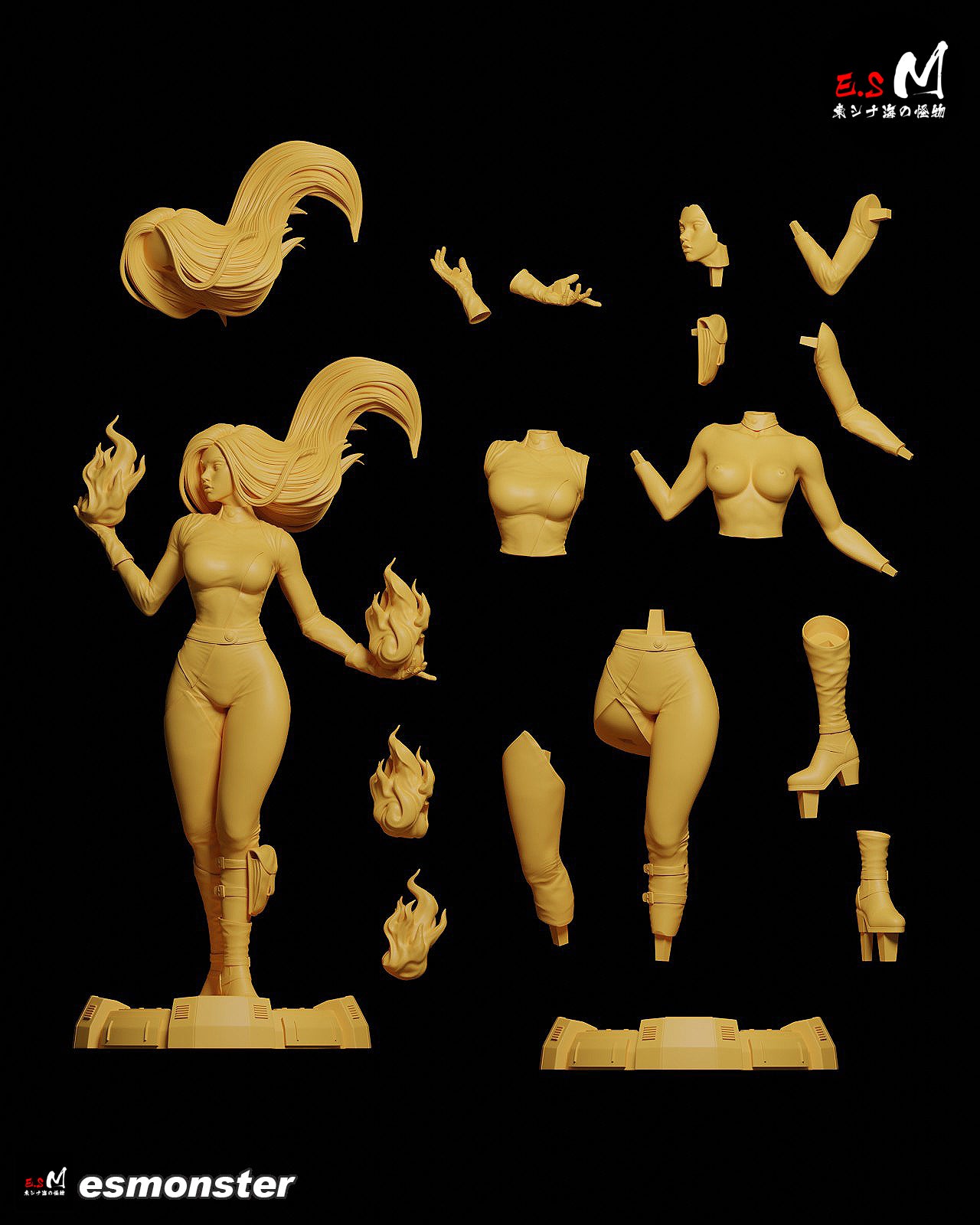 Shego Power Style Kim Possible Unpainted Resin Garage Kit (1/6-1/12)